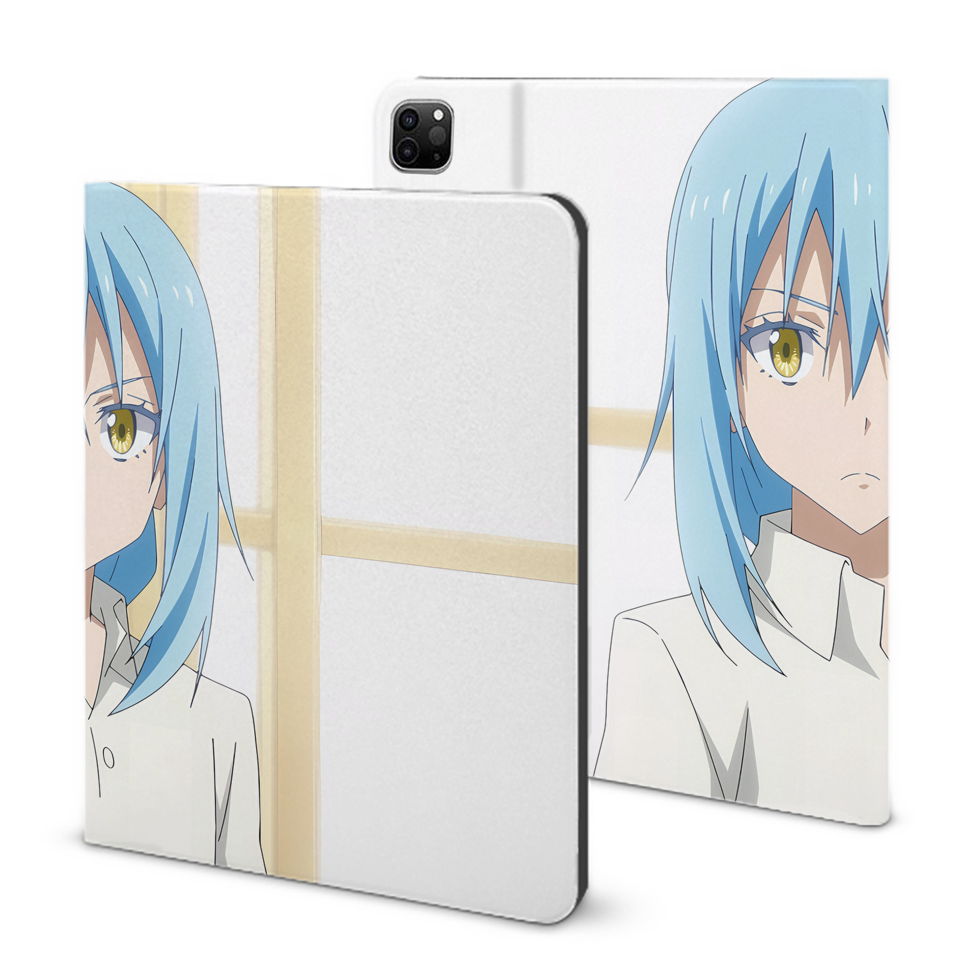 （画像用） 転スラ Regarding Reincarnated to Slime IPad ケース ブック型 PUレザー TPU 耐衝撃 軽量 薄型 ペン収納なし 全面保護 IPad 各モデル対応